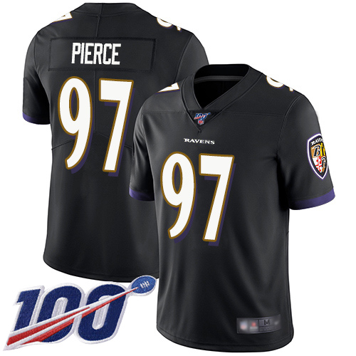 Baltimore Ravens Limited Black Men Michael Pierce Alternate Jersey NFL Football #97 100th Season Vapor Untouchable